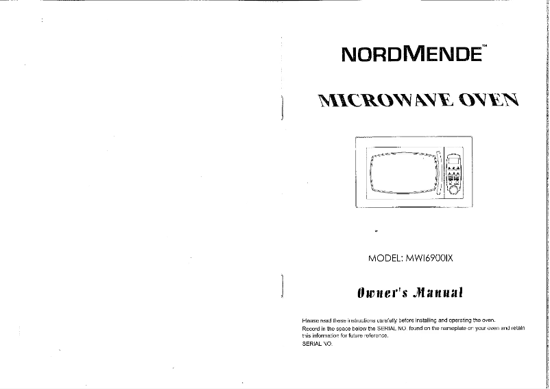Page 1 of the manual User Manual Nordmende MWI6900IX