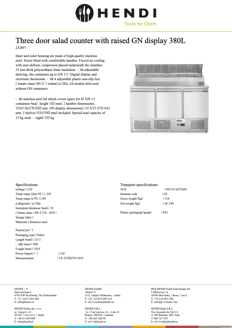Page 1 of the manual Technical Sheet Arktic 232897
