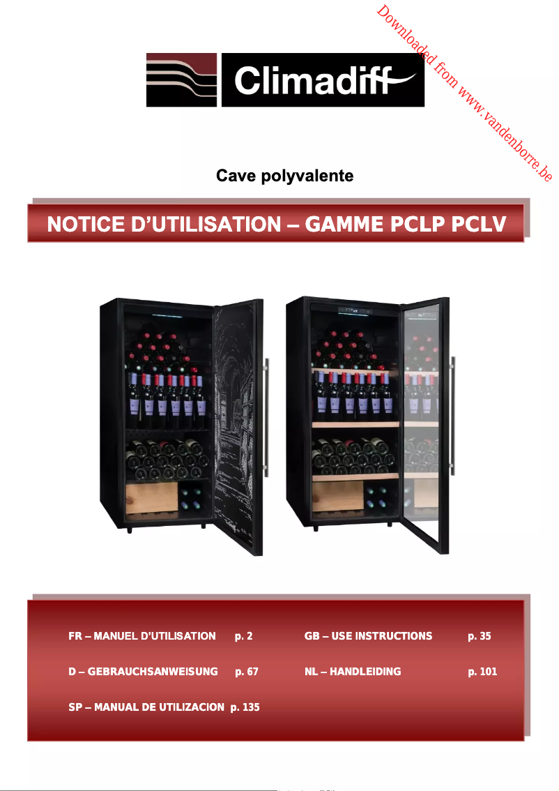 Page 1 of the manual User Manual Climadiff PCLP250