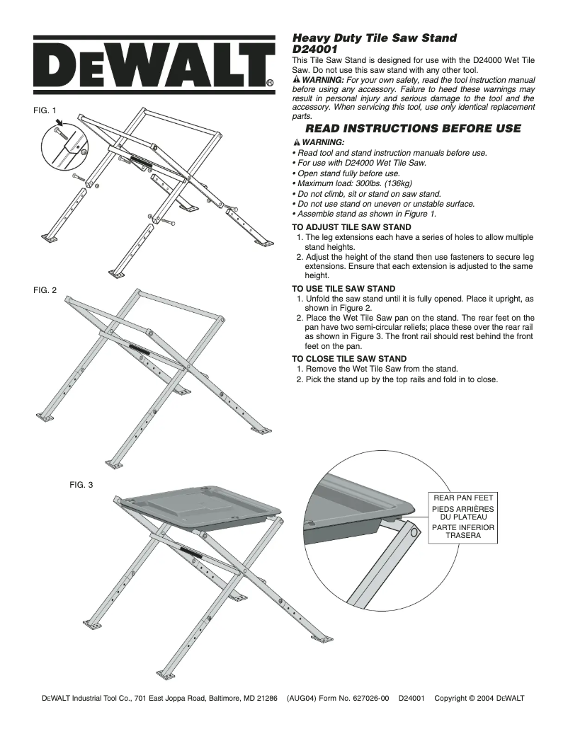 First page image of the manual for D24001