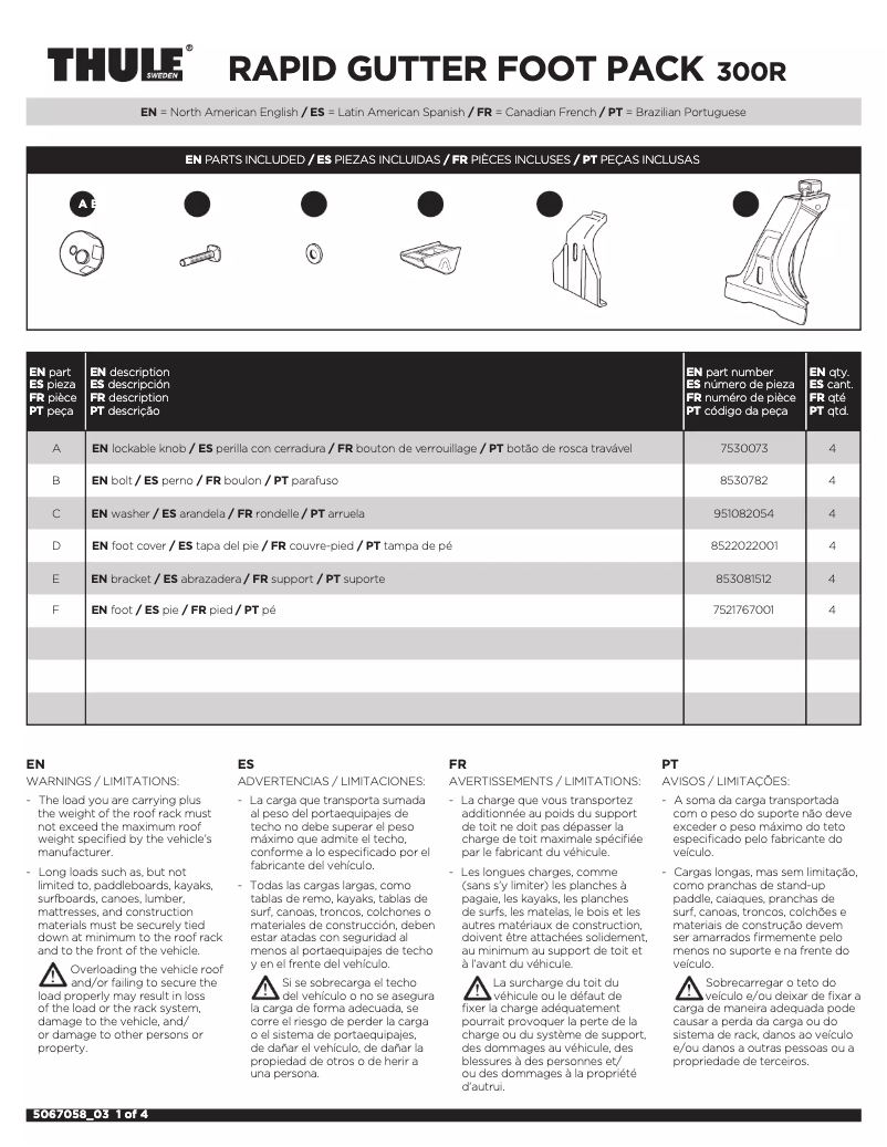 Page 1 of the manual User Manual Thule Rapid