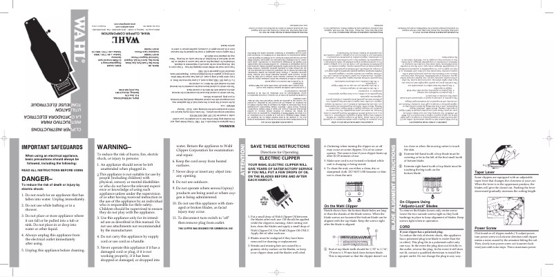 Page 1 of the manual User Manual Wahl 8110