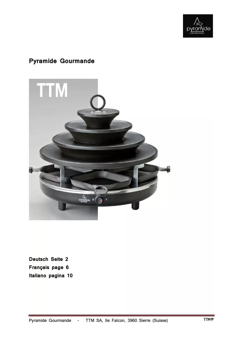 Page 1 of the manual User Manual TTM Pyramide Gourmande