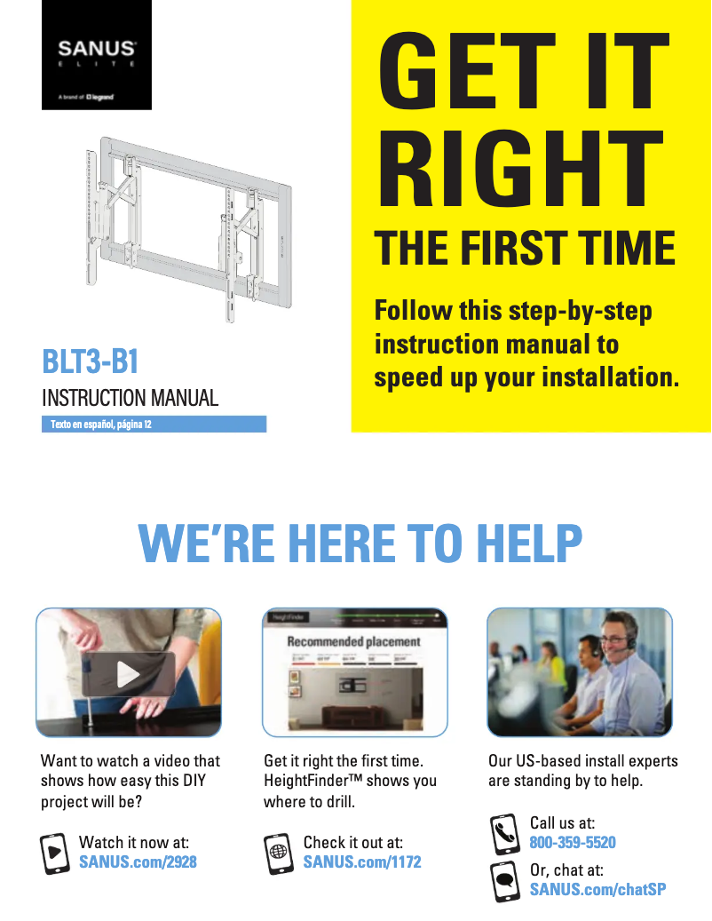 Page 1 of the manual User Manual Sanus BLT3