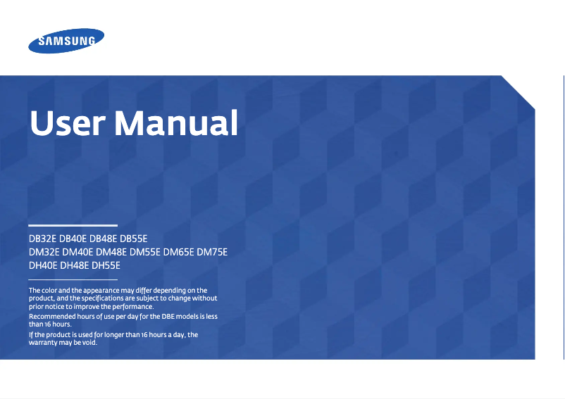 First page image of the manual for LH75DMEPLGA/GO