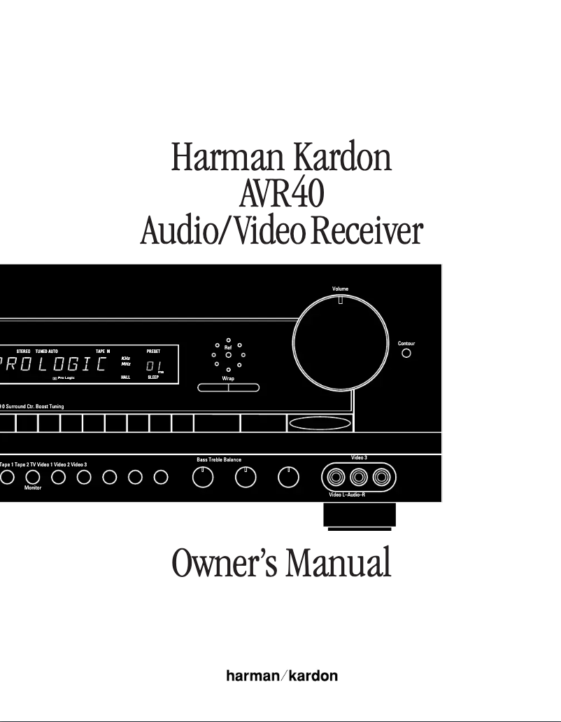 First page image of the manual for AVR 40