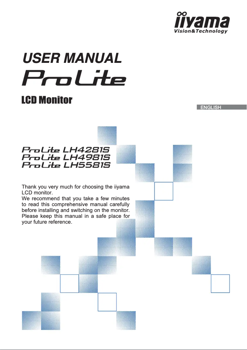 Page 1 of the manual User Manual Iiyama ProLite LH4981S