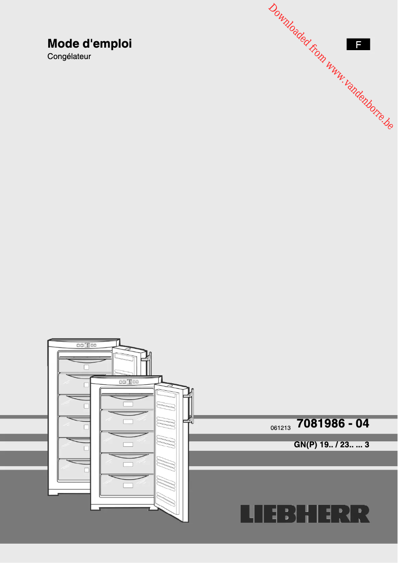 First page image of the manual for GNP 2303