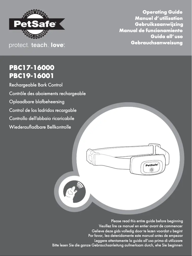 Page 1 of the manual User Manual PetSafe PBC17-16000