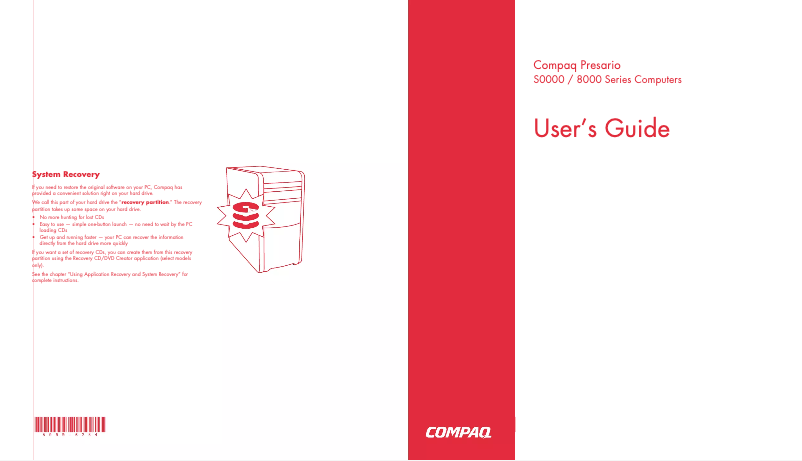 First page image of the manual for Presario S8000