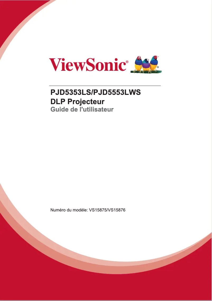 Page 1 de la notice Manuel utilisateur Viewsonic PJD5553LWS