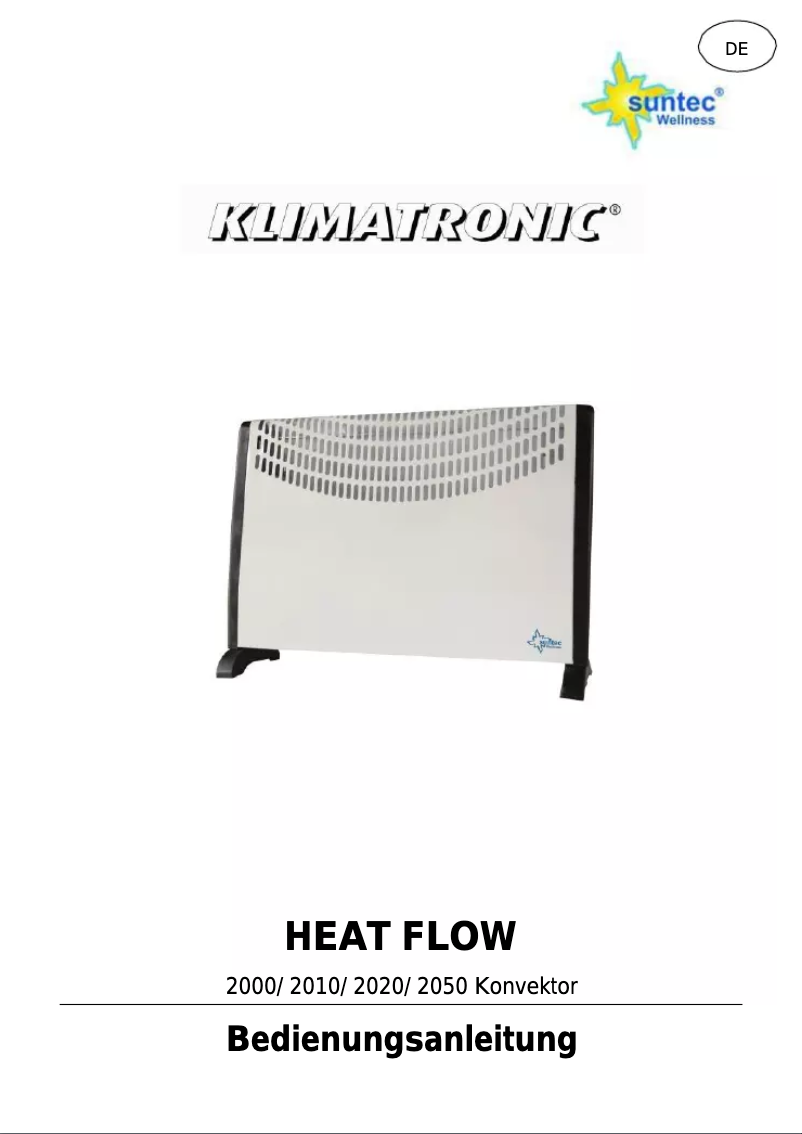 Page 1 of the manual User Manual Suntec Heat Flow 2050