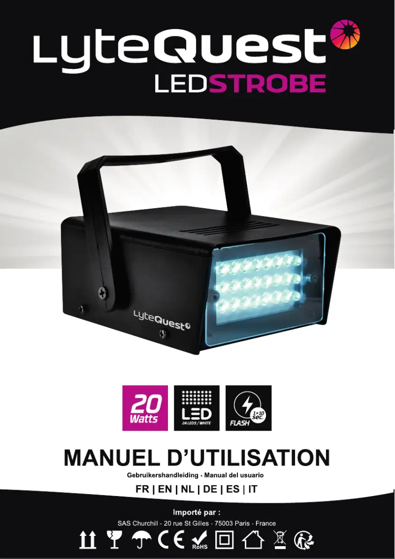 Page 1 of the manual User Manual LyteQuest LED Strobe