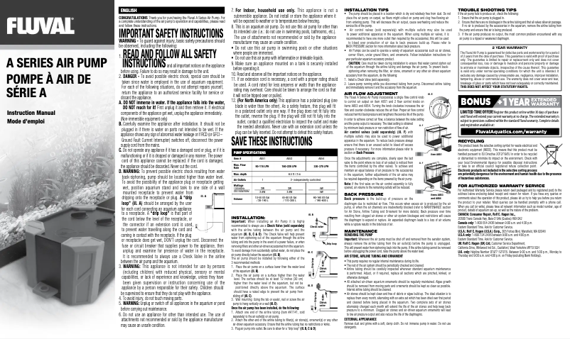 First page image of the manual for A402