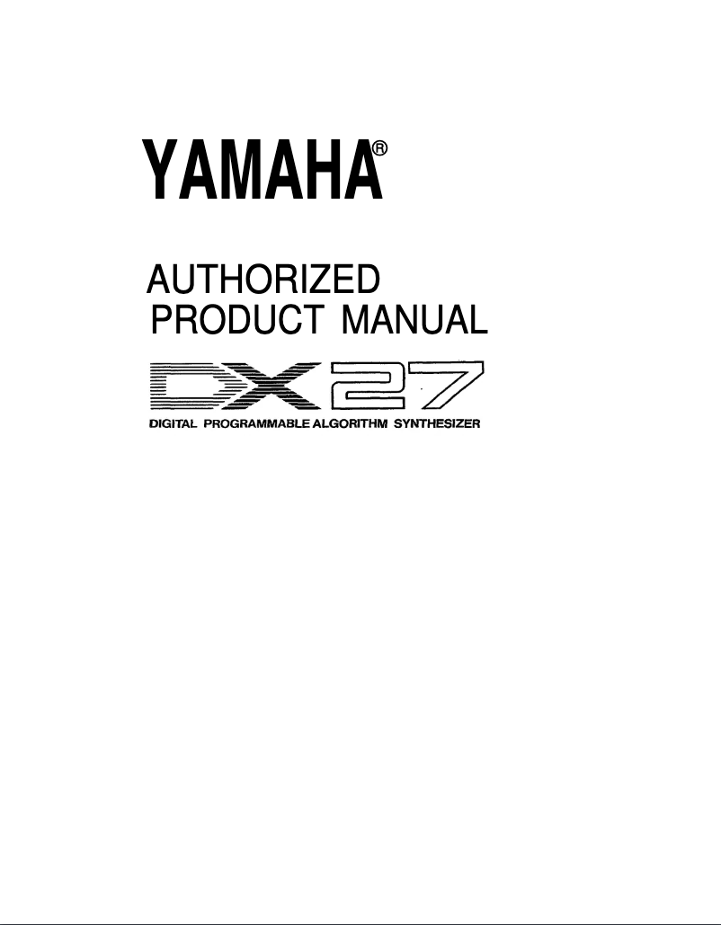 Page 1 of the manual User Manual Yamaha DX27