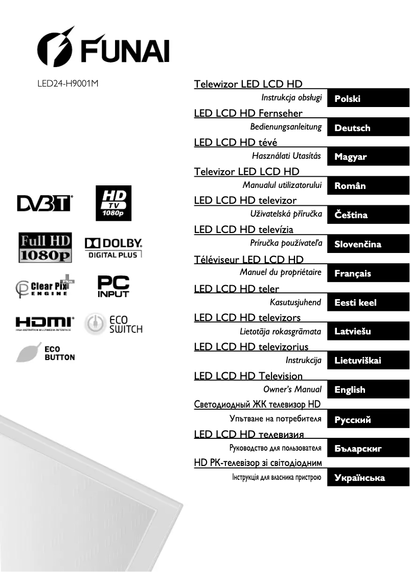 Image de la première page du manuel de l'appareil LED24H9001M