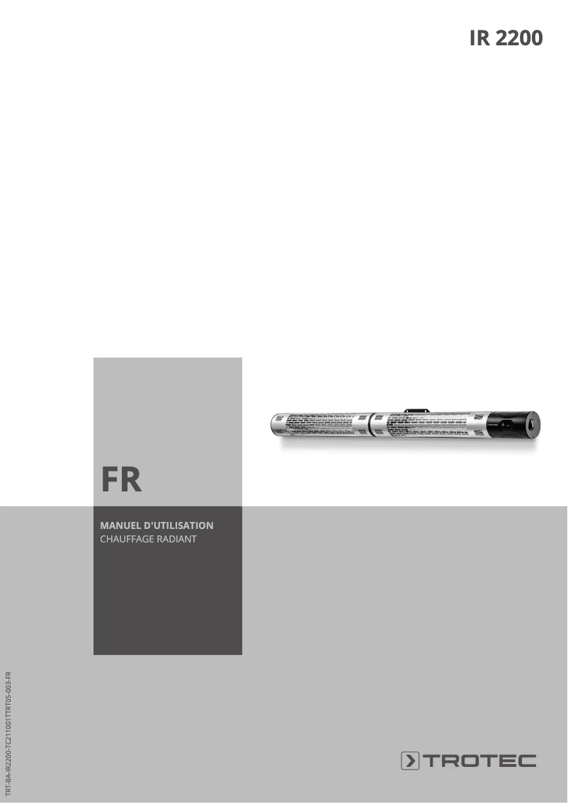 Page 1 of the manual User Manual Trotec IR 2200