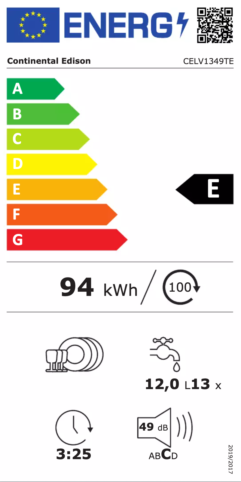 First page image of the manual for CELV1349TE