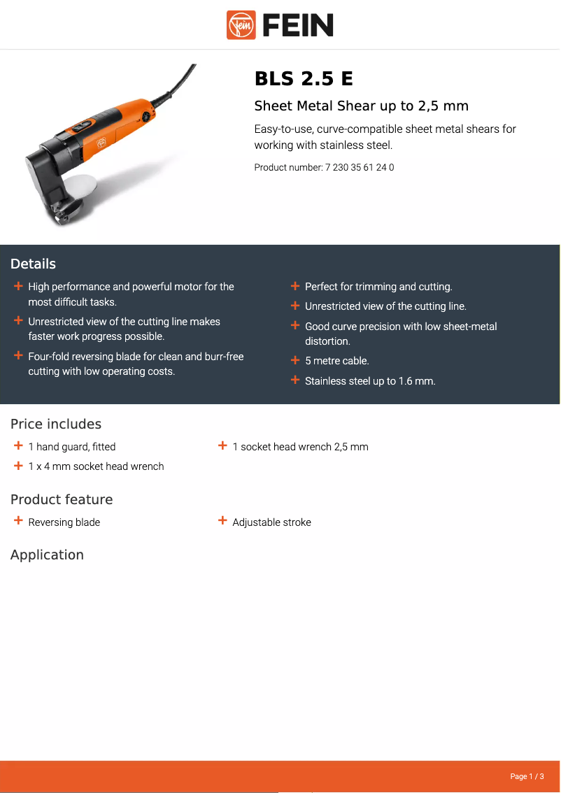 First page image of the manual for BLS 2.5 E