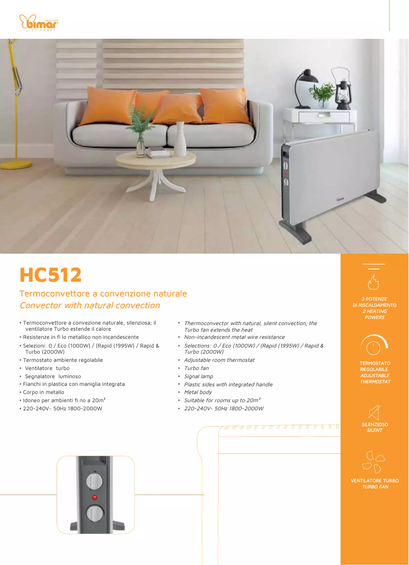 Page 1 of the manual Technical Sheet Bimar HC512