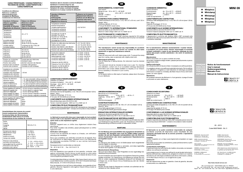 First page image of the manual for MINI 09