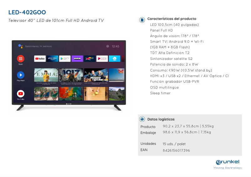 First page image of the manual for LED-402GOO