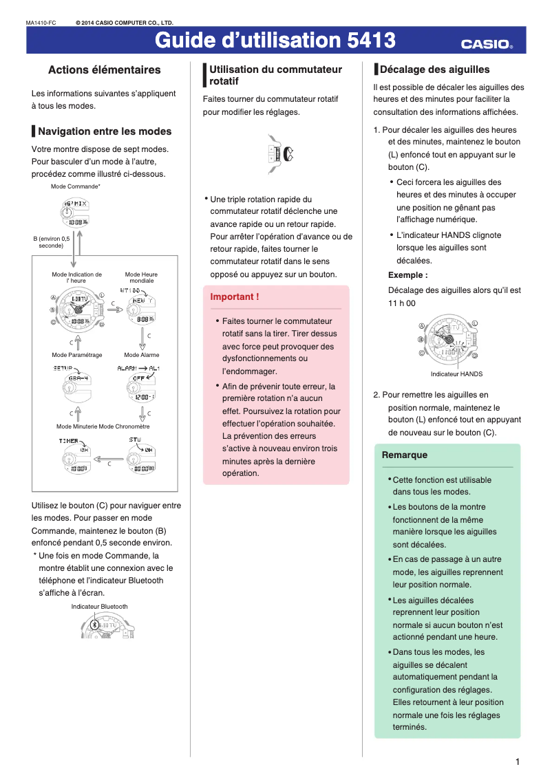 First page image of the manual for 5413