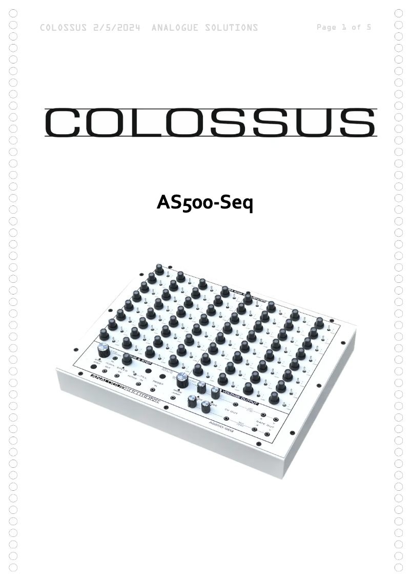 First page image of the manual for AS500-SEQ