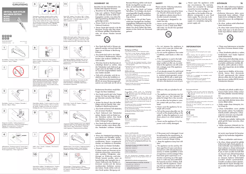 First page image of the manual for HS 5734