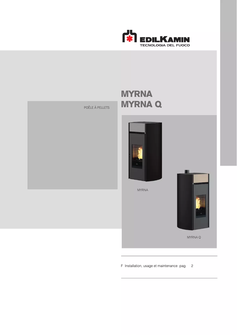 Page 1 of the manual User Manual Edilkamin MYRNA