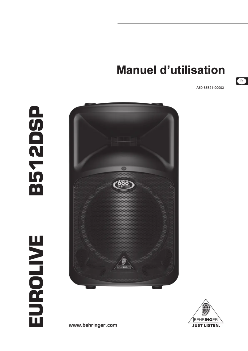 Page 1 of the manual User Manual Behringer Eurolive B512DSP