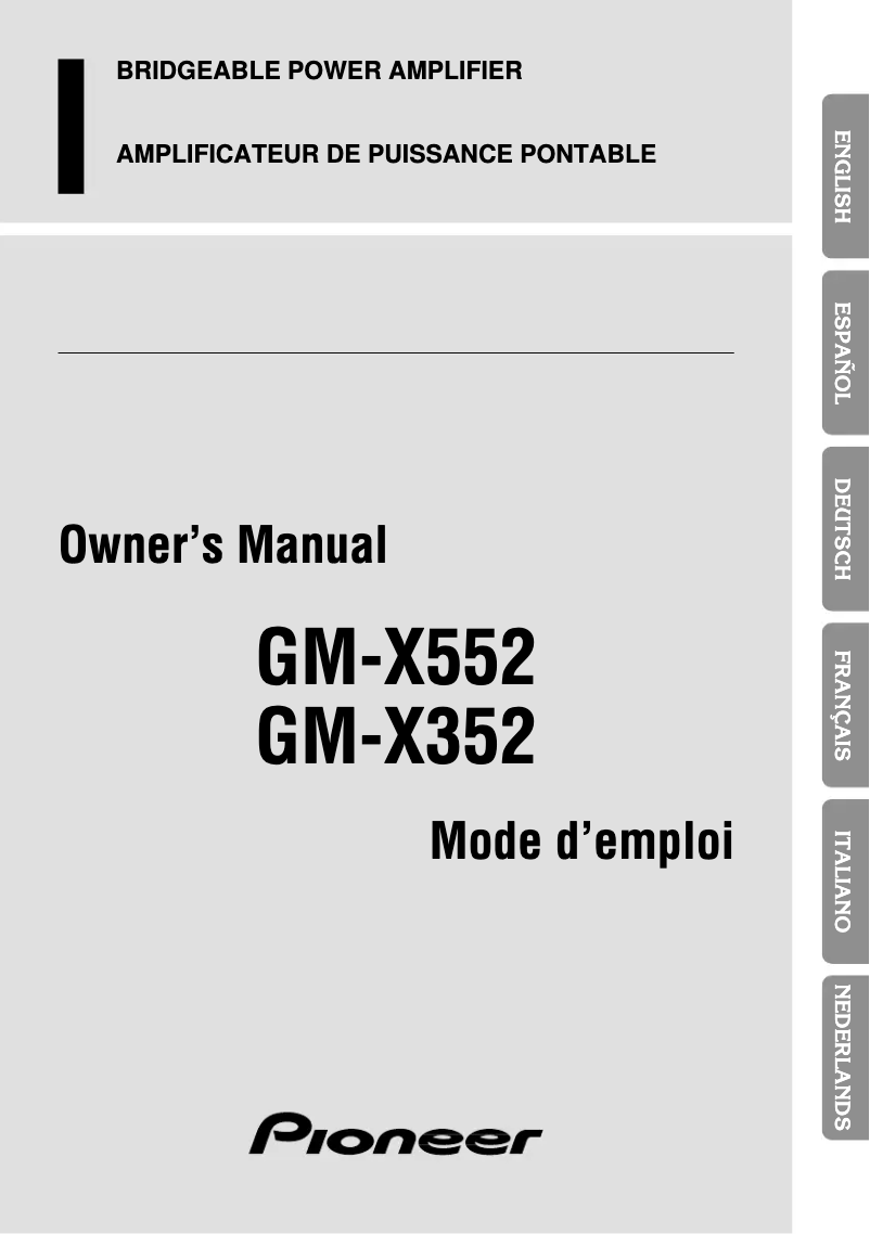 First page image of the manual for GM-X552
