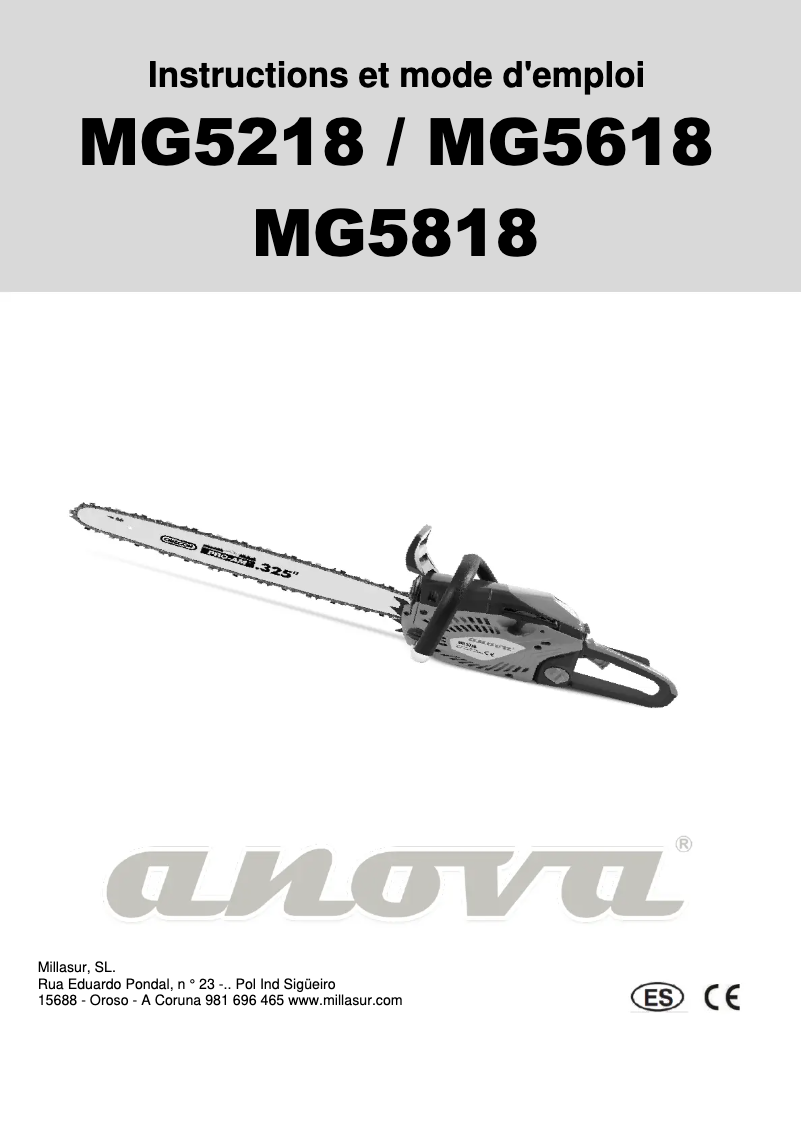 First page image of the manual for MG5818