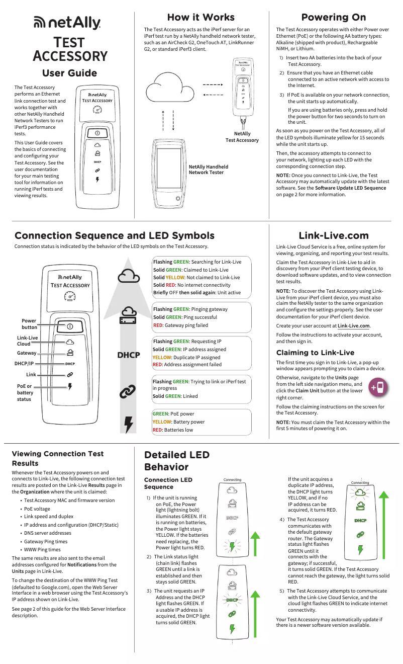 First page image of the manual for TEST-ACC