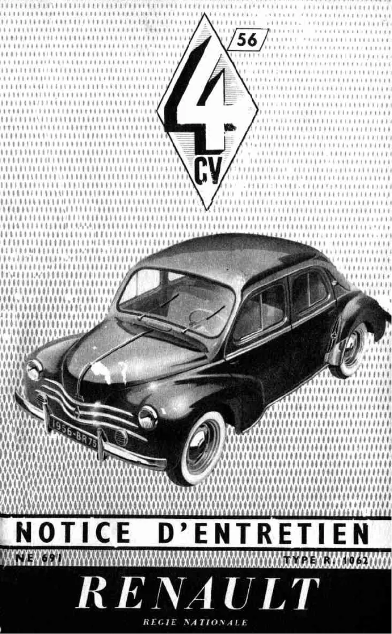 Page 1 of the manual User Manual Renault 4CV (1962)