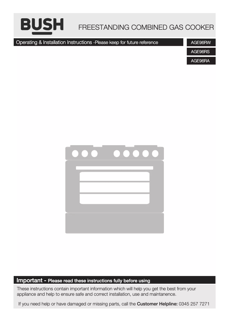 Page 1 of the manual User Manual Bush AGE96RW