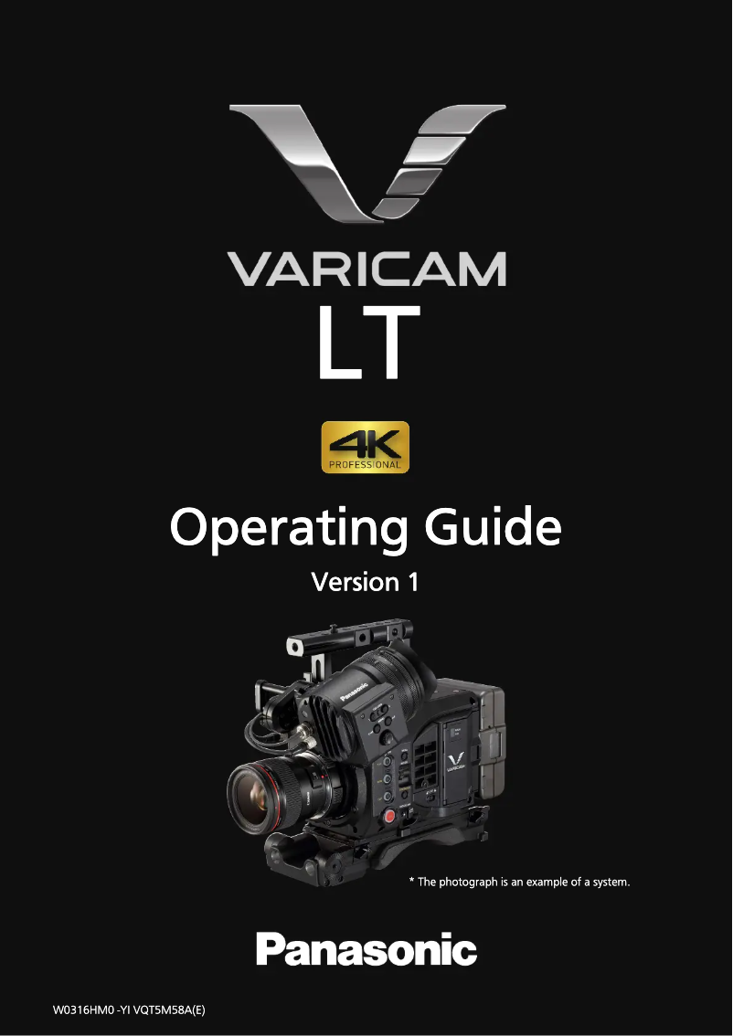 Page 1 of the manual User Manual Panasonic Varicam