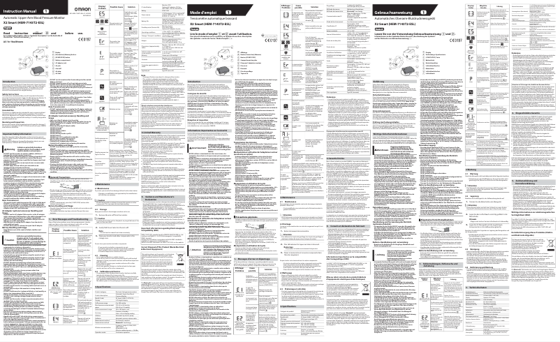 Page 1 of the manual User Manual Omron X2 Smart