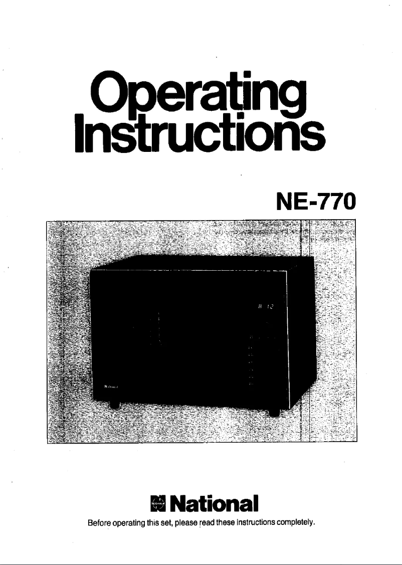 Page 1 of the manual User Manual Panasonic NE-770