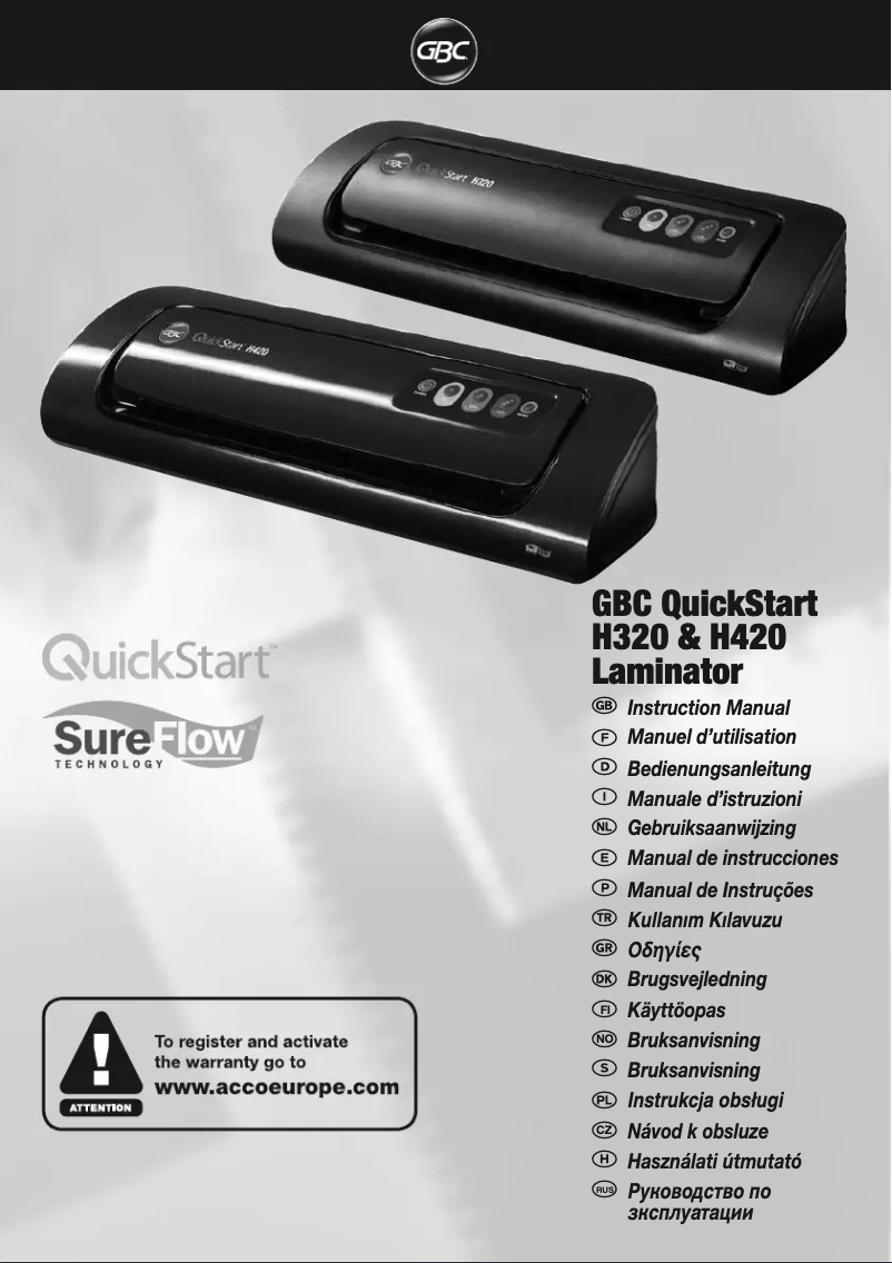 First page image of the manual for HeatSeal QuickStart H320