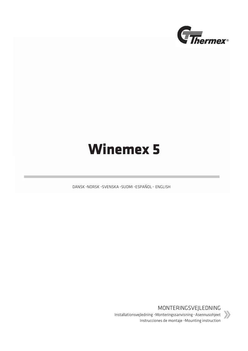 Page 1 of the manual User Manual Thermex Winemex Blue 5