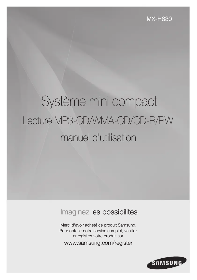 First page image of the manual for MX-H830