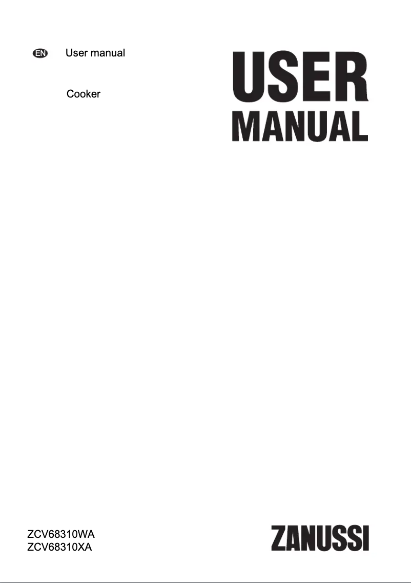 Page 1 of the manual User Manual Zanussi ZCV68310WA