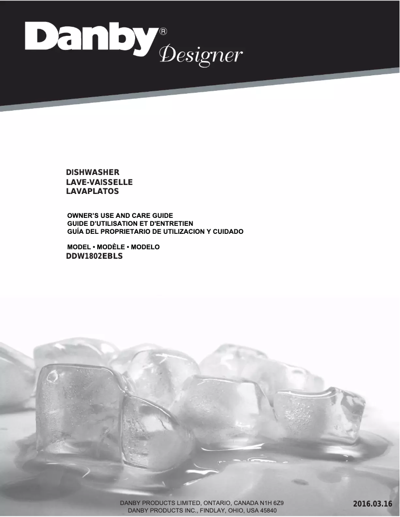 First page image of the manual for DDW1802EBLS