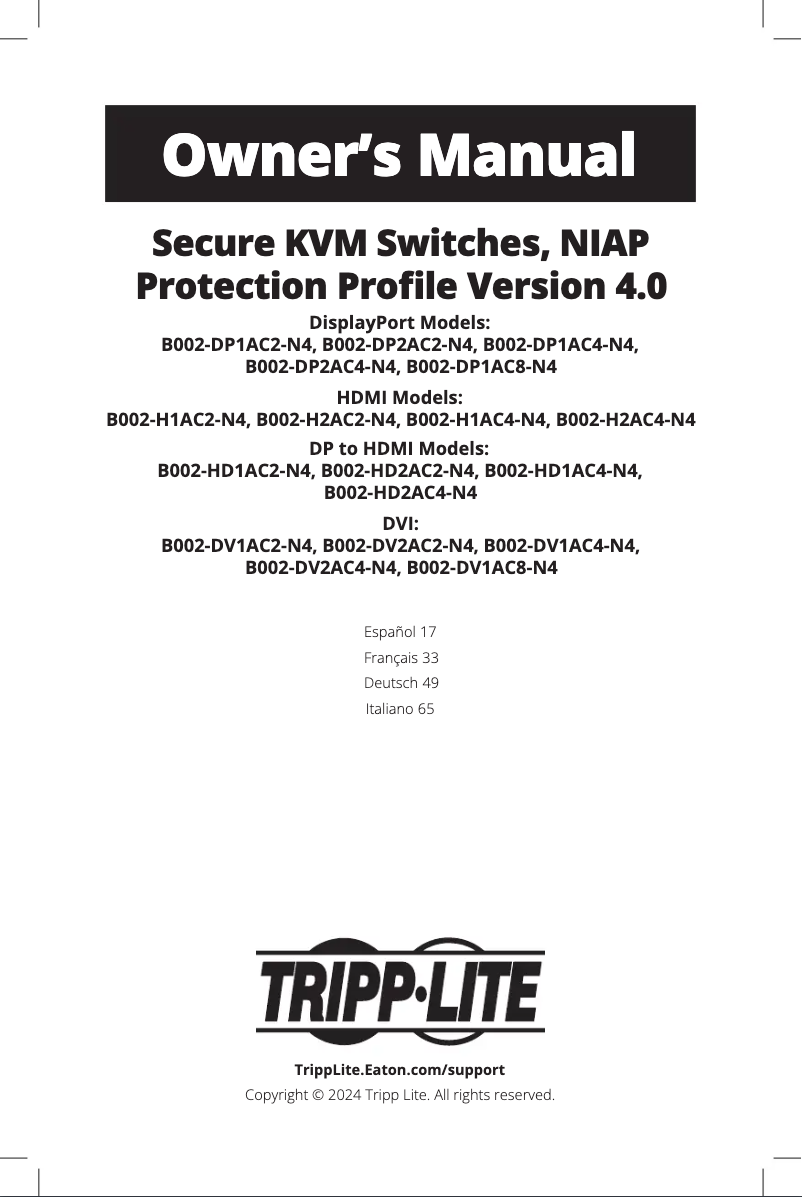 Image de la première page du manuel de l'appareil B002-DV1AC8-N4