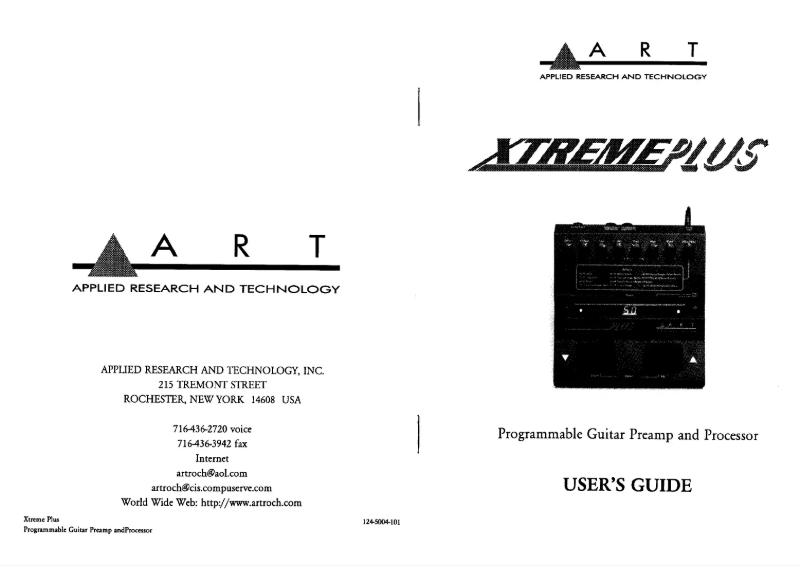 First page image of the manual for The Xtreme Plus