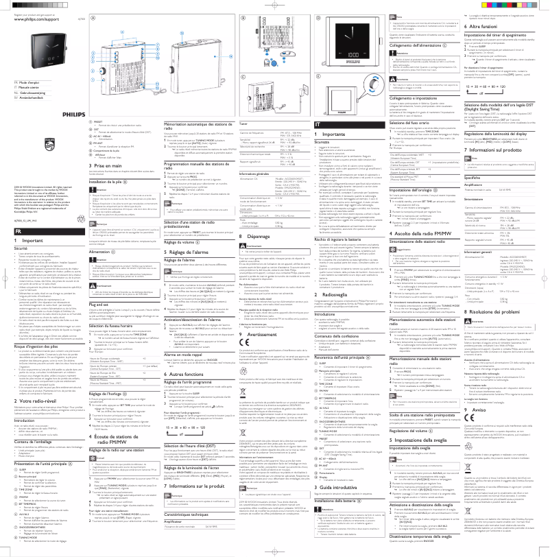 Page 1 of the manual User Manual Philips AJ7000