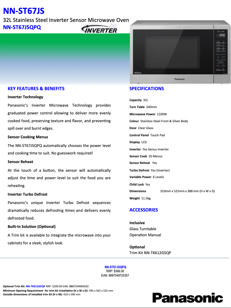 First page image of the manual for Inverter NN-ST67JS