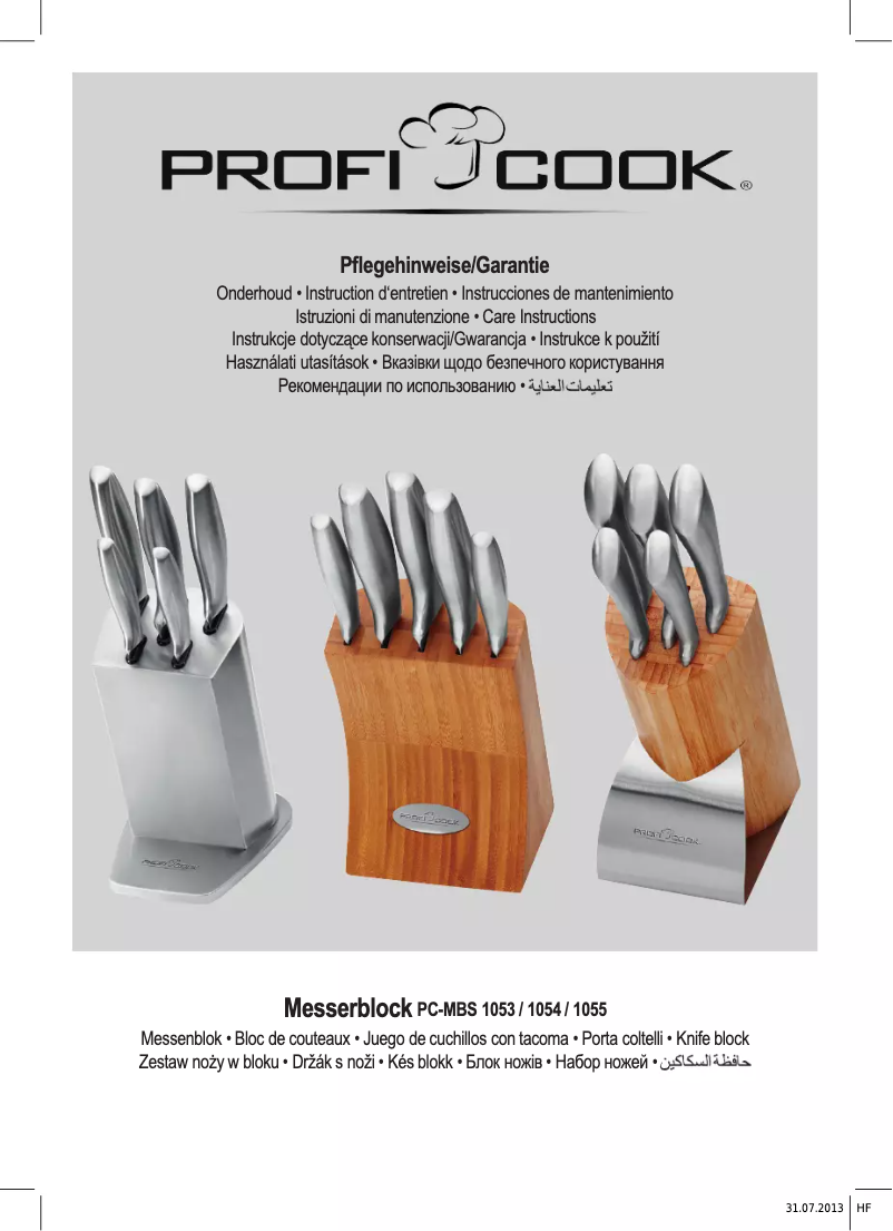 Page 1 of the manual User Manual ProfiCook PC-MBS 1053