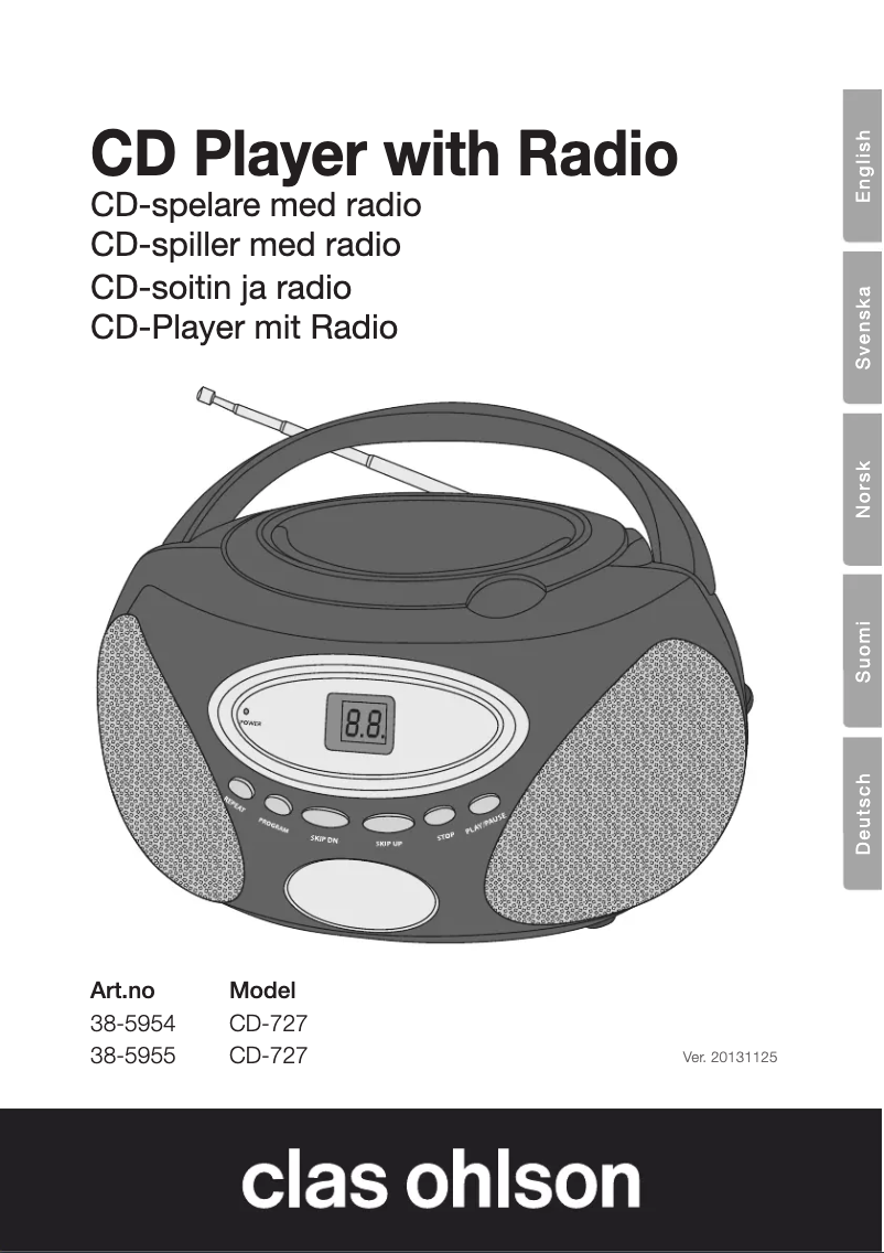 First page image of the manual for CD-727